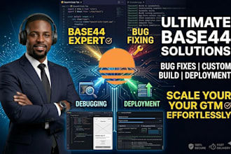 be your base44 expert for custom app development deployment and bug fixing