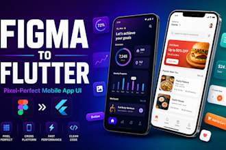 convert figma to flutter app ui, android ios mobile app with clean code