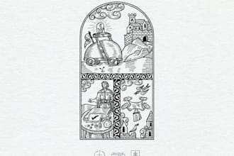 design a doordash inspired medieval t shirt illustration for streetwear