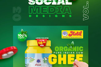 design facebook and instagram ads, creative ad images and social media post