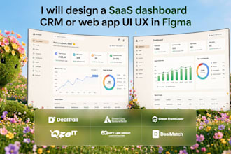 design a saas dashboard CRM, or web app UI UX in figma