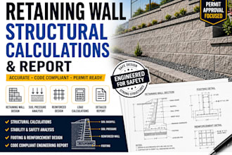 provide retaining wall structural calculations and report