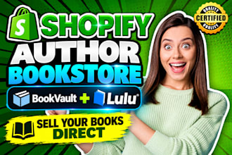 build shopify author bookstore bookvault lulu direct integrate book sale website