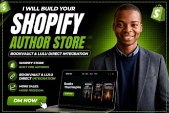 build shopify author bookstore with bookvault and lulu direct integration