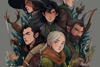 design custom dnd party portraits and group art