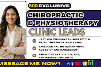 800 fresh uk chiropractic clinic leads, physiotherapy clinic leads, google ads