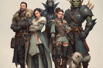 design custom dnd party portraits and group art