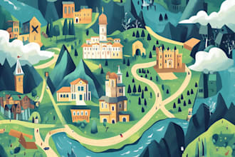 draw a unique vector or isometric map