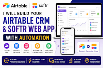 airtable airtable CRM and softr web app with automation