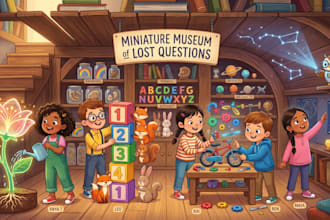 create educational children storybook illustrations for kids learning books