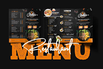 design attractive restaurant menu for you