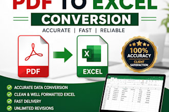 convert PDF to excel sheet at a budget friendly price