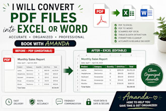 convert PDF files into excel or word accurately