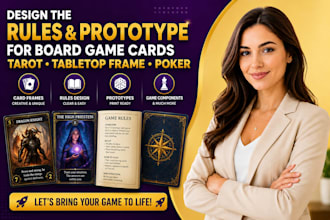 design the rules and prototype for board game cards tarot tabletop frame poker