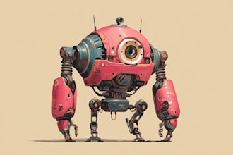 design cute robot character or mascot