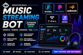 do spotify bot, iheartradio bot, triller bot, youtube music bot amazon music bot