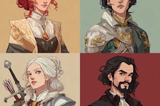 design a dnd party art and group art