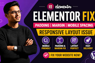 fix padding issue elementor, mobile spacing, margin fix, responsive layout issue