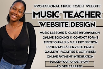 music teacher website piano teacher site music instructor site vocal coach webs