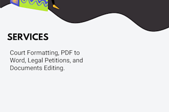 do professional legal typing data entry and court formatting