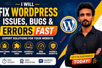 fix wordpress issues, bugs, errors and website problems