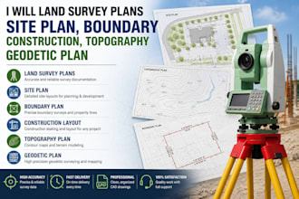 land survey plans site plan boundary construction, topography geodetic plan