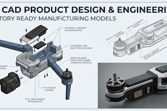 create factory ready 3d cad product design for manufacturing