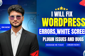 fix wordpress errors, white screen, plugin issues and bugs