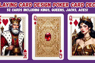 design custom playing card deck poker cards rulebook tcg card game art mockup