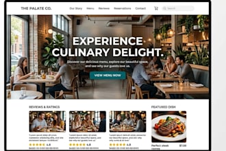 develop a custom restaurant website with online menu