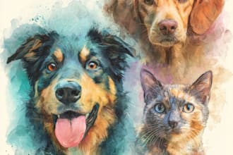 create hand painted watercolor art and portraits