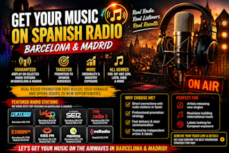 promote your song on spanish radio stations in barcelona and madrid