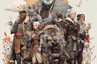 custom dnd party portraits and group art