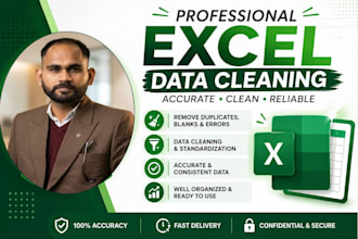 clean, format, and organize your csv or text data into excel data