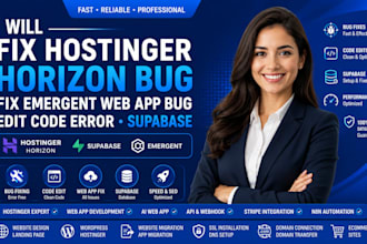 fix hostinger horizon bug fix emergent web app bug edit code error supabase