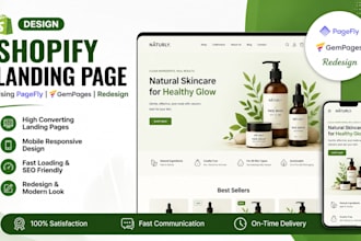 design shopify landing page website landing page using pagefly gempages redesign