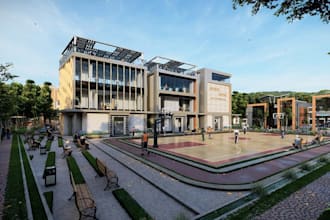 buildup outdoor basketball playground,public green space, recreational landscape