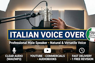 record a professional native italian voice over