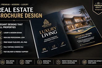 design luxury hotel vacation rental real estate listing business brochure design