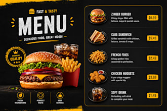 design modern restaurant food menu and cafe menu