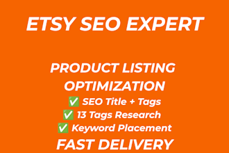 do etsy product listing with SEO tags and title