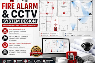design fire alarm and cctv security system layouts