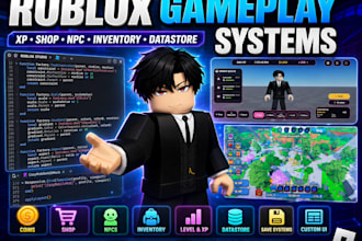 build roblox gameplay systems, scripts, and features