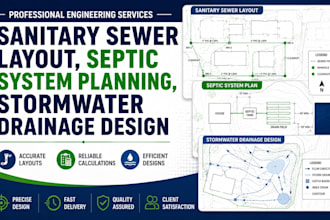 provide sanity sewer layout septic system planning stormwater drainage design