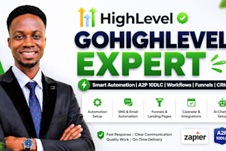 setup gohighlevel automation, a2p 10dlc approval, workflows and funnels