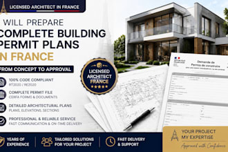 prepare complete building permit plans in france