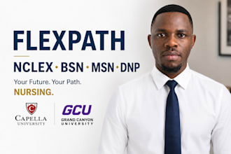 do flexpath, nclex, bsn, msn and dnp nursing capella, gcu