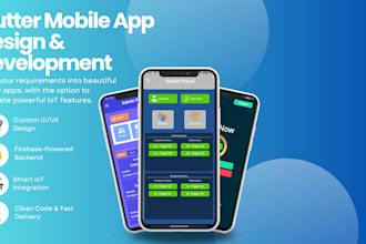 develop a flutter mobile app for android, ios with API and iot integration
