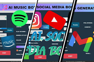 create spotify streaming bot, amazon music bot, tidal bot, deezer bot, music bot