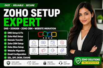 setup crm zoho one expert,salesforce, zoho email campaign